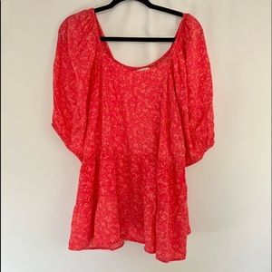 Terra & Sky Pink Babydoll Top Size 2X 20W-22W